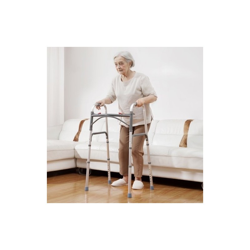 Taittuva alumiininen kävelyteline korkeussäädöllä 775–955 mm 5-tuumaisten etupyörien kantavuus 350 paunaa