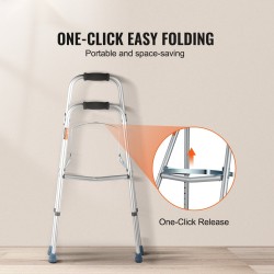 Taittuva alumiinirunkoinen hemi-kävelyteline sivulta käytettävä 6-portainen 770–889 mm kantavuus 159 kg