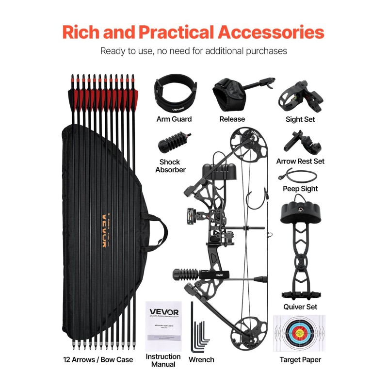 Yhdistelmäjousipaketti oikeakätiselle säädettävä 19–30 tuumaa 19–70 paunaa naamioitu nuolilla ja tähtäimellä