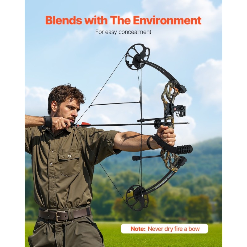 Yhdistelmäjousipaketti musta säädettävä vetopituus 19–30 tuumaa vetojäykkyys 19–70 paunaa oikeakätinen