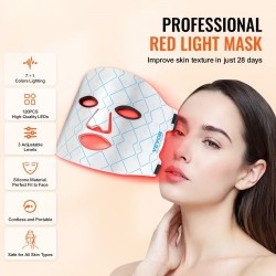 LED-valoterapia-naamio silikoni kasvoille seitsemänvärinen 850 nm lähi-infrapunavalo johdoton