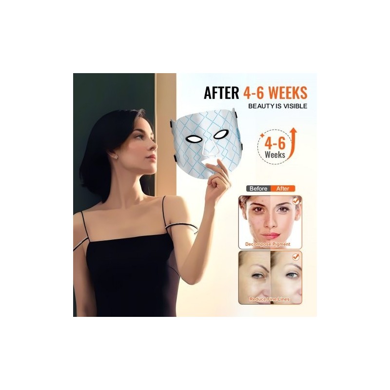 LED-valoterapia-naamio silikoni kasvoille seitsemänvärinen 850 nm lähi-infrapunavalo johdoton