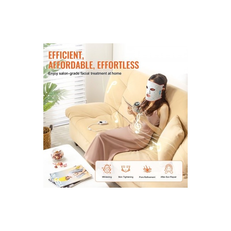 LED-valoterapia-naamio silikoni kasvoille seitsemänvärinen 850 nm lähi-infrapunavalo johdoton