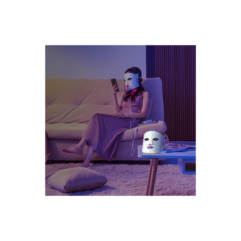 LED-valoterapia-naamio silikoni kasvoille seitsemänvärinen 850 nm lähi-infrapunavalo johdoton