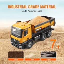 Radio-ohjattava kippiauto 1:14 muovi sinkkiseos 10 kanavaa 2 ladattavaa akkua työmaaleikkeihin