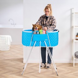 Taitettava lemmikkien kylpyamme PVC ja hiiliteräs vaaleansininen sopii pienille sekä keskikokoisille lemmikeille