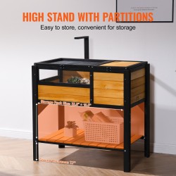 Puunen kilpikonnien terraario setripuu sisä- ja ulkokäyttöön korkeilla jaloilla valaisintelineellä