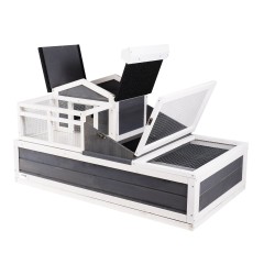 Puinen kilpikonna aitaus seetripuusta 112 x 65 x 61 cm kaksitasoinen kolmiosainen