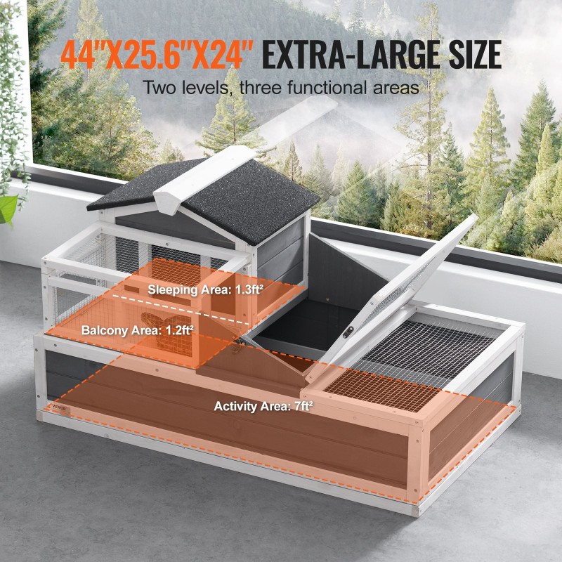 Puinen kilpikonna-aitaus seetripuusta 112 x 65 x 61 cm kaksitasoinen kolmiosainen