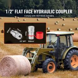 Litteän pinnan hydrauliset pikaliittimet 1/2 tuuman runko 3/4 SAE kromipinnoitettu