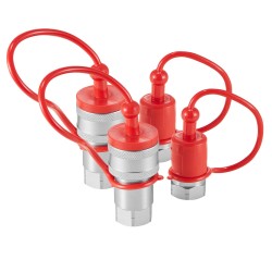 Kapearunkoiset puoli tuuman NPT hydrauliikkaliittimet 2 paria 4 suojatulppaa kromipinnoitettu hiiliteräs