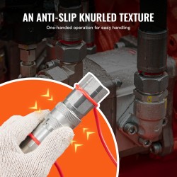 Tasapintaiset hydrauliikkaliittimet 1/2 tuuman NPT 2 paria 4 pölysuojaa kromipinnoitettu hiiliteräs ISO16028