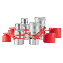 Tasapintaiset hydrauliikkaliittimet 1/2 tuuman NPT 2 paria 4 pölysuojaa kromipinnoitettu hiiliteräs ISO16028