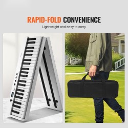 Taitettava 88-koskettiminen kosketinsoitin ABS-muovi ladattava Bluetooth 5.0 MIDI kosketusherkät koskettimet pedaaliliitäntä