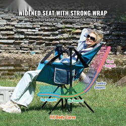 Seosterunkoinen retkituoli 600D kangas säädettävällä selkänojalla pehmustettu niskatuki 136 kg kantavuus