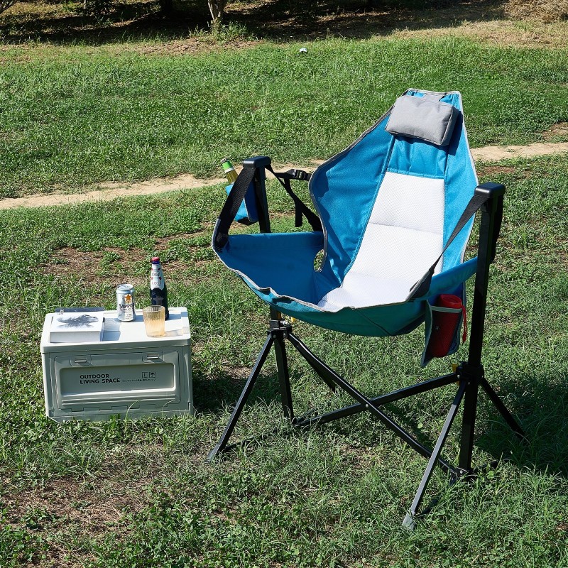 Seosterunkoinen retkituoli 600D kangas säädettävällä selkänojalla pehmustettu niskatuki 136 kg kantavuus