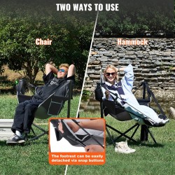 Säädettävä retkituoli musta seosteräsrunko 600D kestävä kangas hengittävä verkkotoppaus 136 kg kantavuus