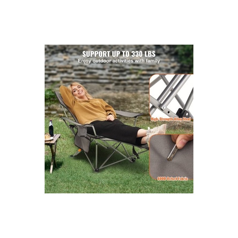 Taittuva retkituoli seosteräsrunko verkkokangas neliasentoinen selkänoja irrotettava jalkatuki niskatyyny