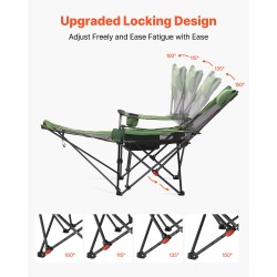 Taitettava lepotuoli 4 asentoa verkkokangas niskatuki irrotettava jalkatuki kantavuus 100 kg