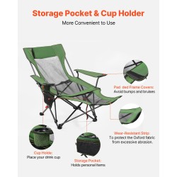 Taitettava lepotuoli 4 asentoa verkkokangas niskatuki irrotettava jalkatuki kantavuus 100 kg