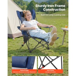 Taitettava lepotuoli verkko- ja Oxford-kankaasta 4-asentoinen selkänoja sininen kantavuus 220 paunaa