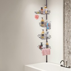 Suihkun kulmahylly ruostumatonta terästä 4 tasoa säädettävä 42–114 tuumaa