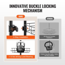Suihkunurkkahylly ruostumatonta terästä säädettävä 42–114 tuumaa nelitasoinen saippuatelineillä ja pyyhetangoilla