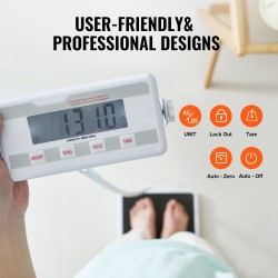 Kannettava digitaalinen lääkärivaaka ruostumatonta terästä liukuestematolla kilogramma- ja paunayksiköillä