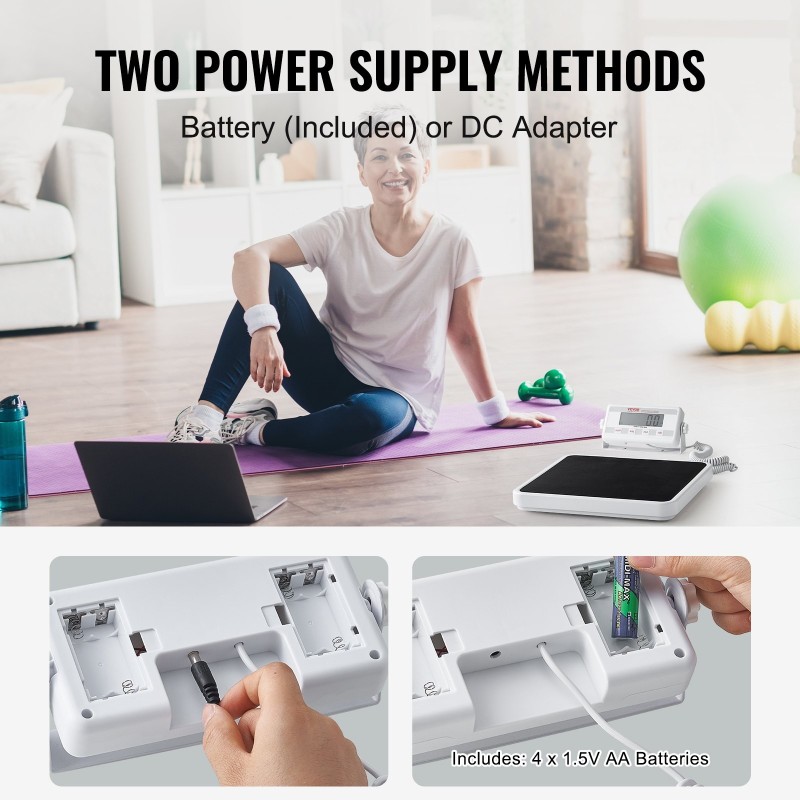 Kannettava digitaalinen lääkärivaaka ruostumatonta terästä liukuestematolla kilogramma- ja paunayksiköillä