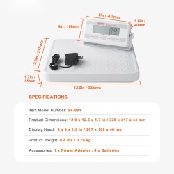 Kannettava digitaalinen lääkärivaaka ruostumattomasta teräksestä liukumaton alusta neljäsataaneljäkymmentä paunaa