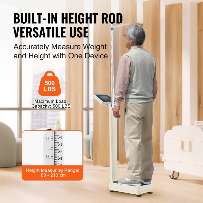 Lääkärivaaka ammattilaiskäyttöön 226,8 kg kapasiteetti pituusalue 88–210 cm