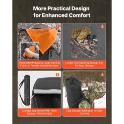 Metsästyskoppi maastokuvioitu 150D kangas kahdelle tai kolmelle henkilölle 270 asteen yksisuuntainen verkko