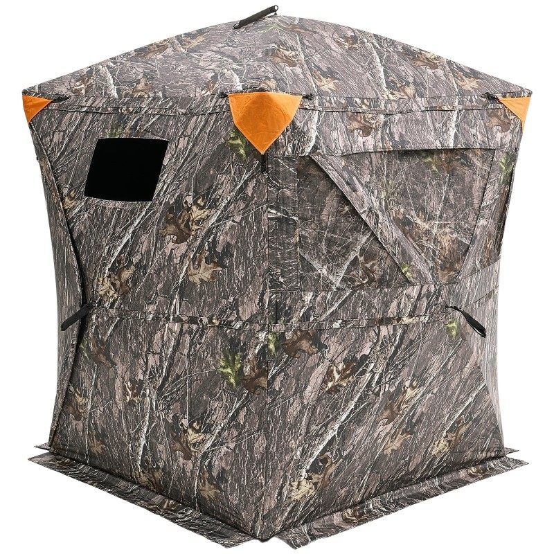 Maastokuvioitu metsästysmaja 150D kangas 270 asteen näkymä 3 ikkunalla 1–2 henkilölle