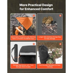 Naamiointiteltta 150D maastokuvioitu kangas 270° yhdensuuntainen verkko 4–5 henkilölle