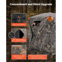 Maastokuvioitu metsästyssuoja 1–2 henkilölle 270 asteen yhden suunnan verkkopaneelit