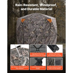 Metsästysteltta 6–7 hengelle 288 asteen näkymä vedenpitävä 150D naamiointikangas kantolaukku mukana