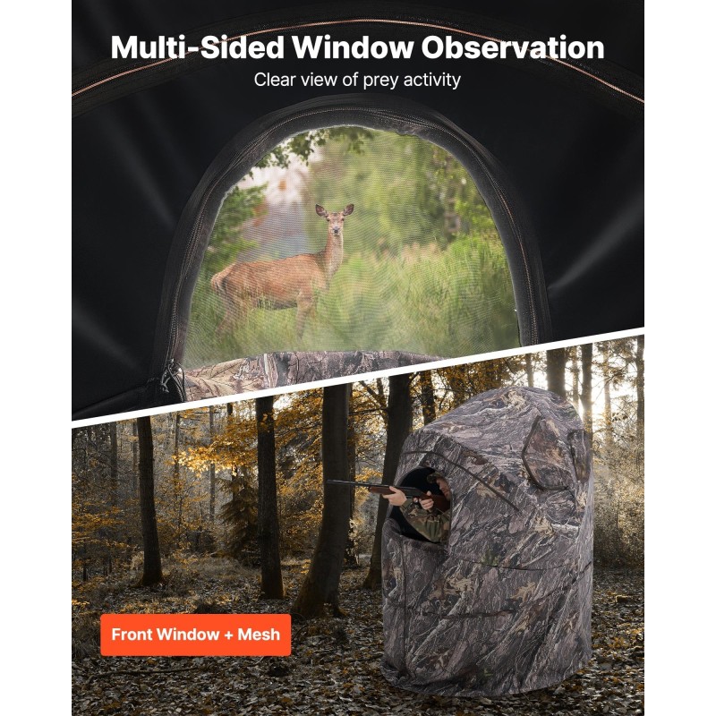 Maastoteltta yhden hengen vedenpitävä 150D maastokangas metsästykseen kantolaukulla hiljaisella vetoketjuovella