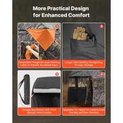 Metsästyskatos 6–7 hengelle vedenpitävä 150D maastokangas kantolaukulla