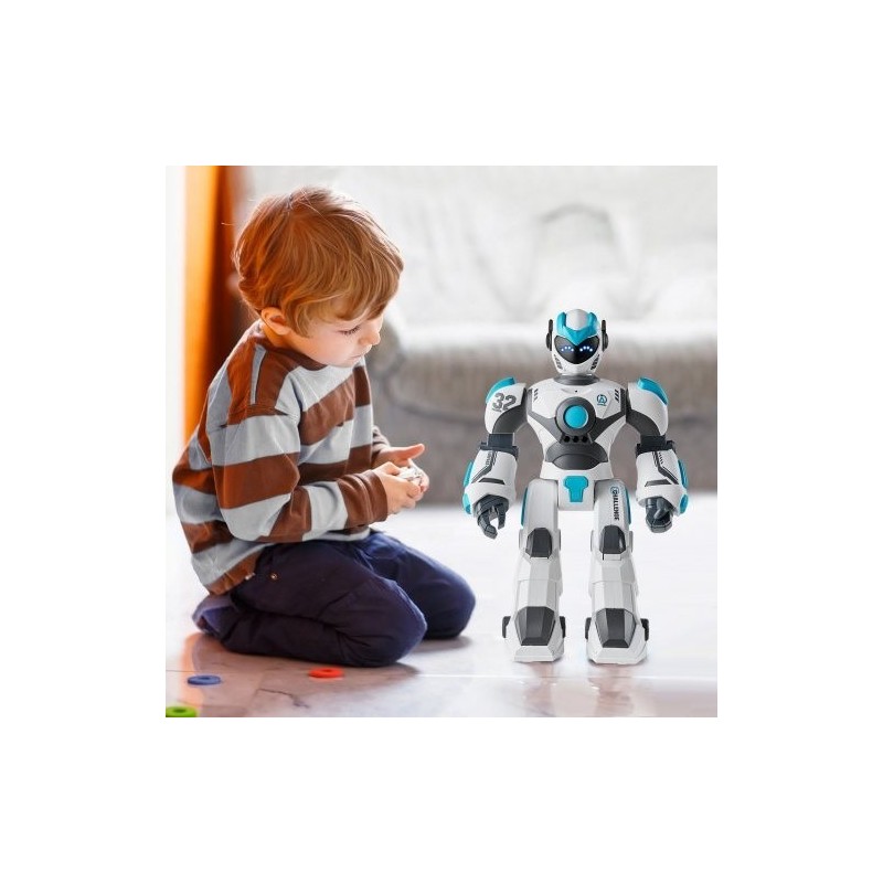 Radiolla ohjattava robotti ohjelmoitava eleohjauksella ja ääniohjauksella laulava 6–12-vuotiaille
