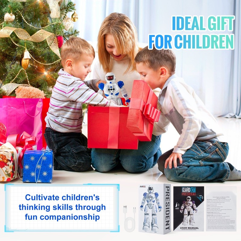 Kauko-ohjattava robotti ohjelmoitava eleohjattava 60 minuutin ladattava akku 3+