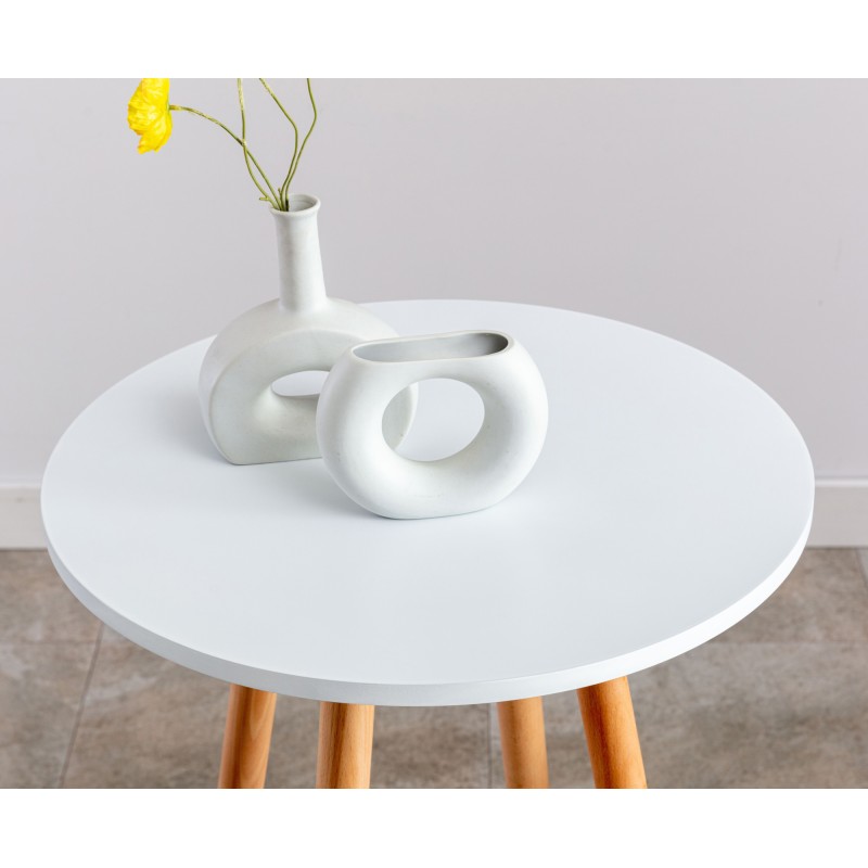 Pyöreä pyökki seisomapöytä skandinaavisella muotoilulla kotiin ja toimistoon