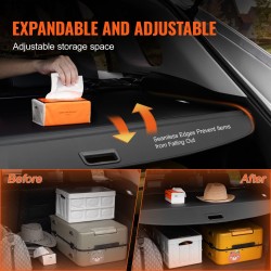 Rullattava tavaratilan suojapeite alumiinirunko PVC-nahkatextuuri musta yhteensopiva Jeep Grand Cherokee 2022–2025 5-paikkainen