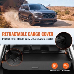 Vedettävä tavaratilan suojarulla yhteensopiva Honda CRV 2023–2025 5-paikkaiseen alumiiniseosrunko PVC-nahkatekstuuri