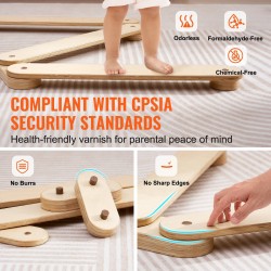 Puinen kolmeosainen tasapainopalkkisetti 2–6-vuotiaille tasapainon ja motoriikan harjoitteluun kantokassilla