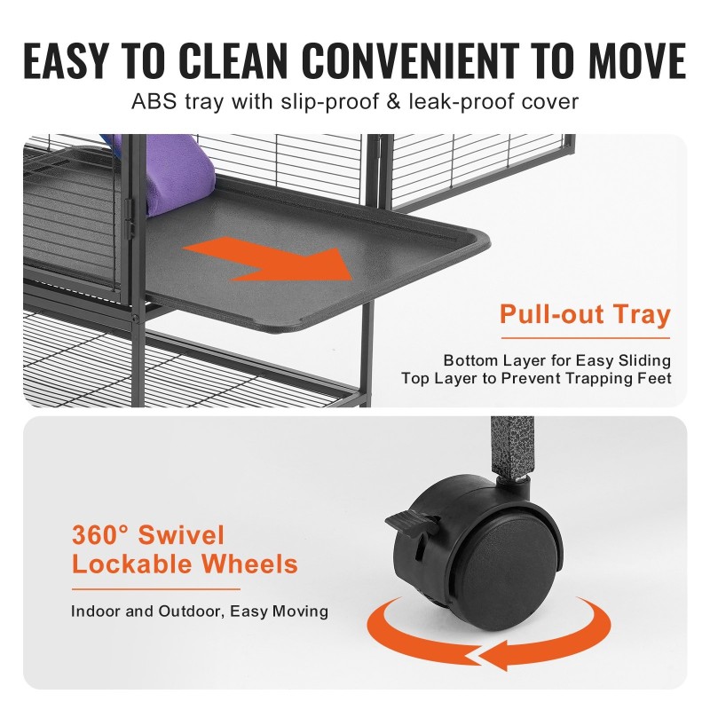 Jauhemaalattu metallihäkki kaksitasoinen pyörillä koko 610x440x865 mm tiheällä verkolla