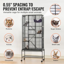 Metallinen nelitasoinen pieneläinhäkki ritiläväli noin 12,7 millimetriä ulosvedettävä pohjakaukalo lukittavat pyörät