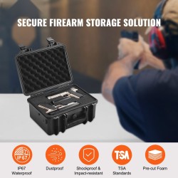 Kova pistoolikotelo PP-kuori esileikattu PU-vaahto kahdelle IP67 TSA-hyväksytty lukittavat salvat