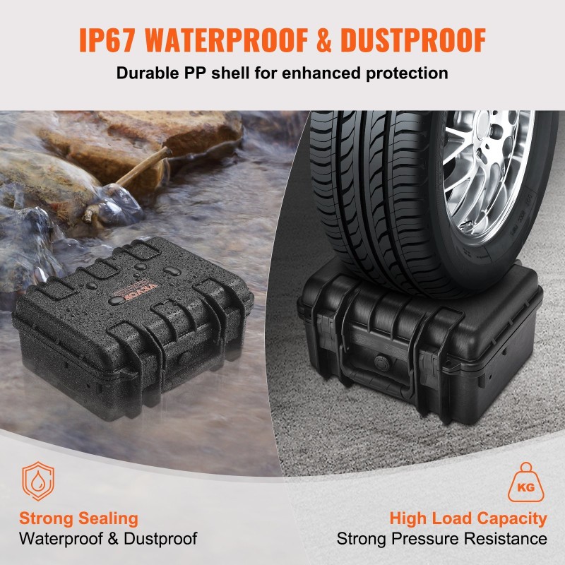 Kova pistoolikotelo PP-kuori esileikattu PU-vaahto kahdelle IP67 TSA-hyväksytty lukittavat salvat