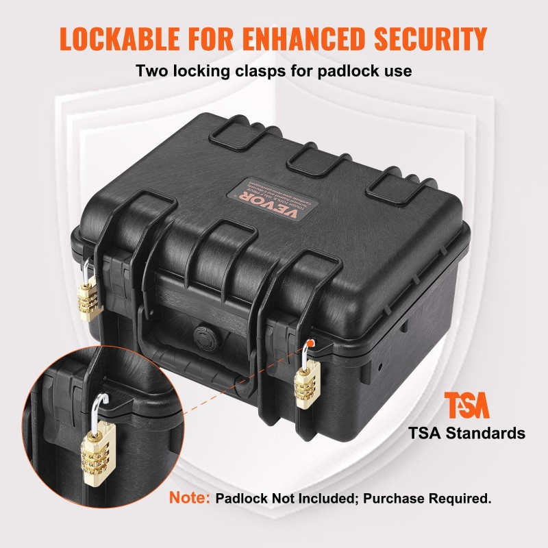 Kova pistoolikotelo PP-kuori esileikattu PU-vaahto kahdelle IP67 TSA-hyväksytty lukittavat salvat