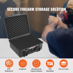 Kovakotelo pistoolille polypropeenikuori esileikattu polyuretaanivaahto 6 pistoolia IP67 TSA-yhteensopiva